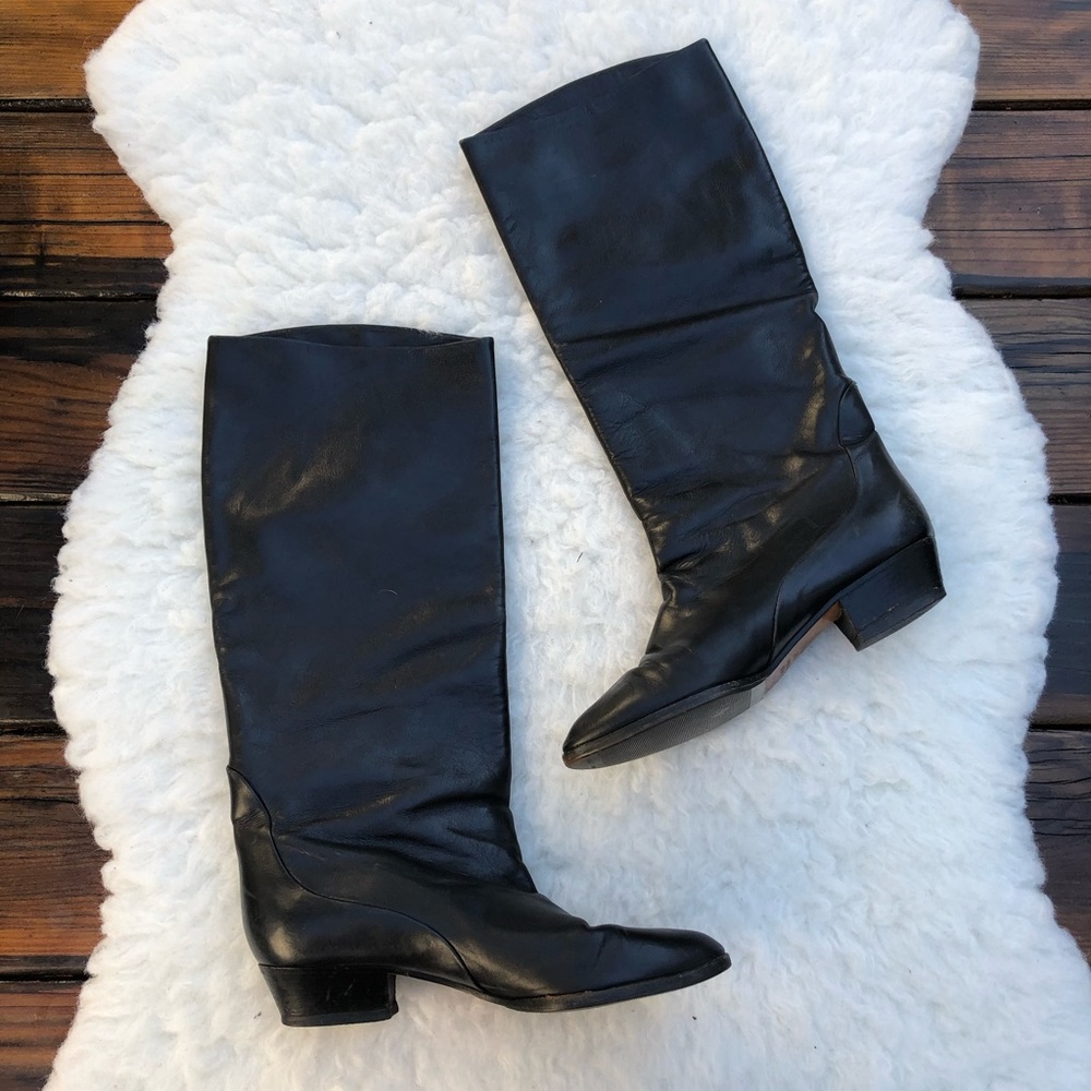 Black Leather Boots Made In Italy